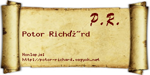 Potor Richárd névjegykártya